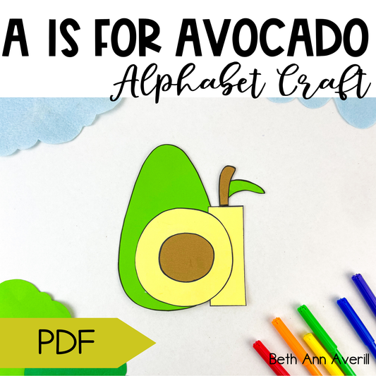 Letter a is for avocado craftivity letter of the week Alphabet Craft