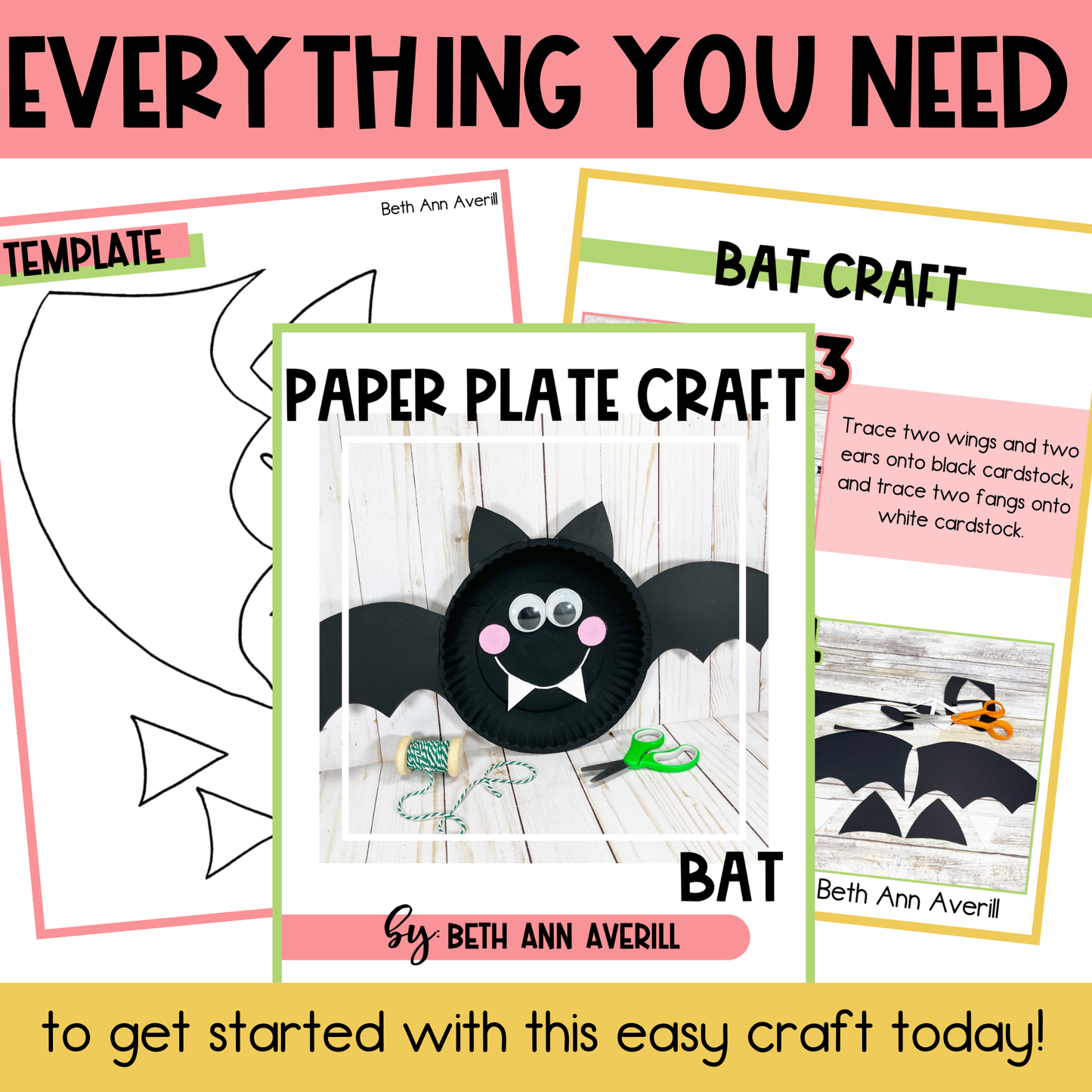 Bat Paper Plate Craft - Halloween Craft