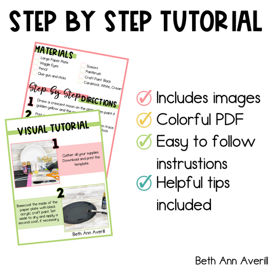 Black Cat Paper Plate Craft - Halloween Craft