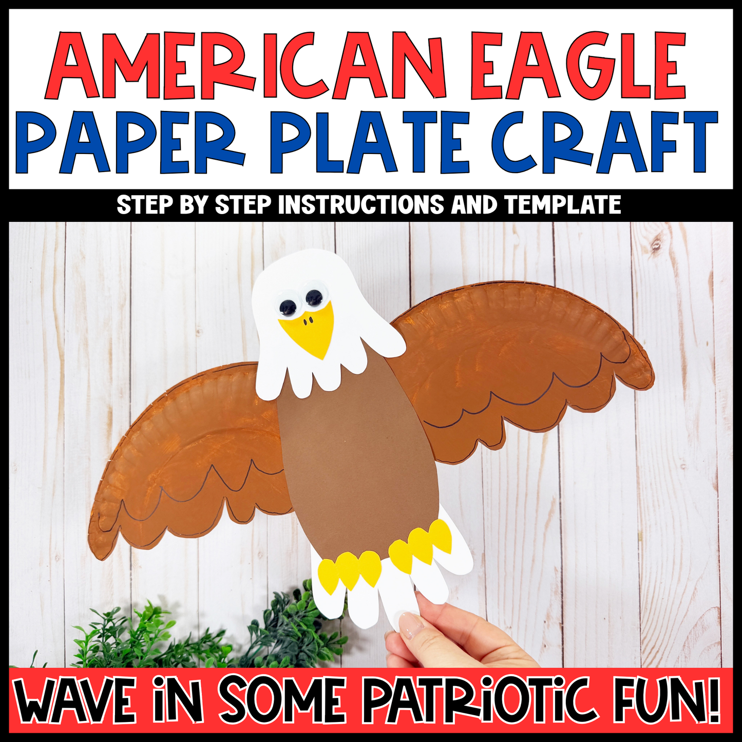 American Bald Eagle Paper Plate Craft | Memorial Day Craft