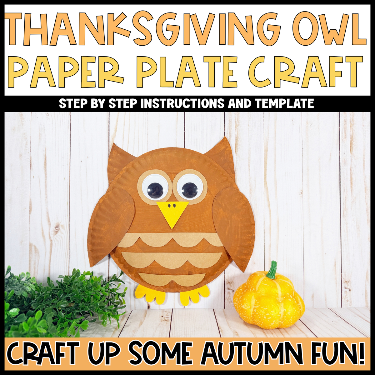 Paper Plate Thanksgiving Owl