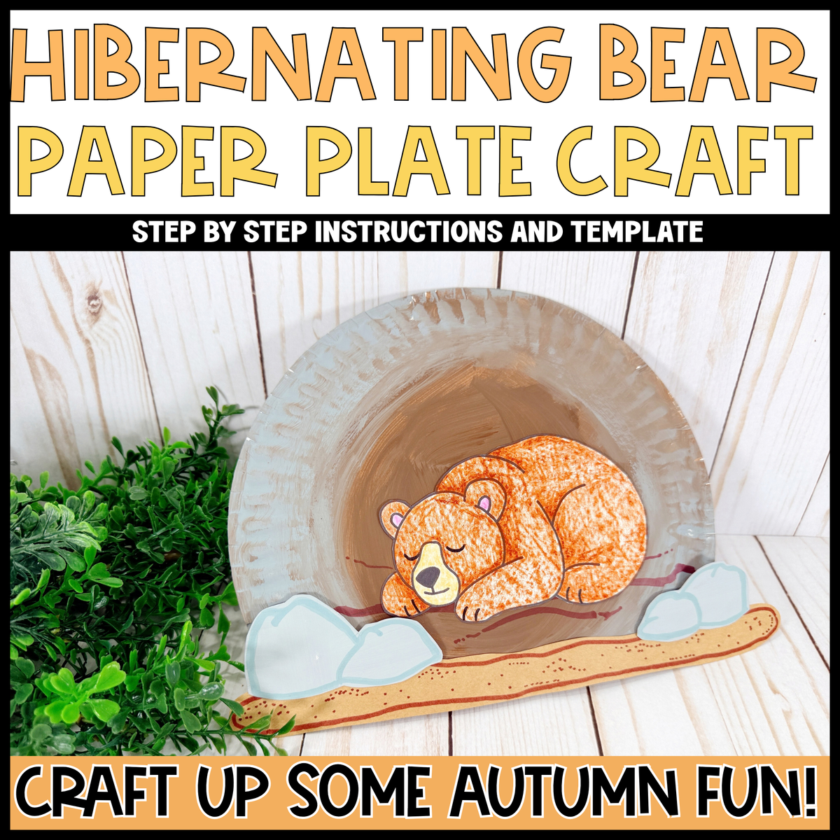 Paper Plate Hibernating Bear