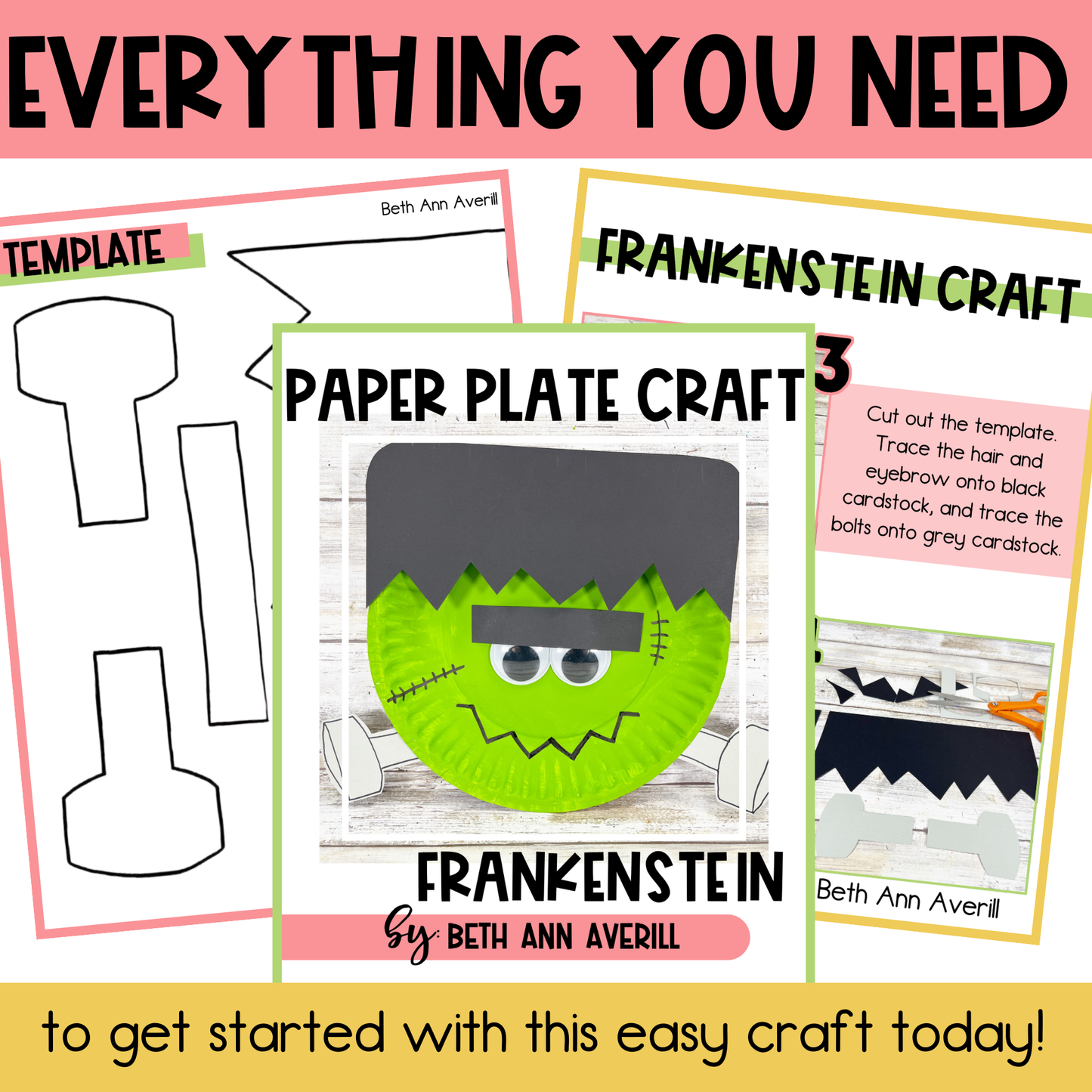 Frankenstein Paper Plate Craft - Halloween Craft