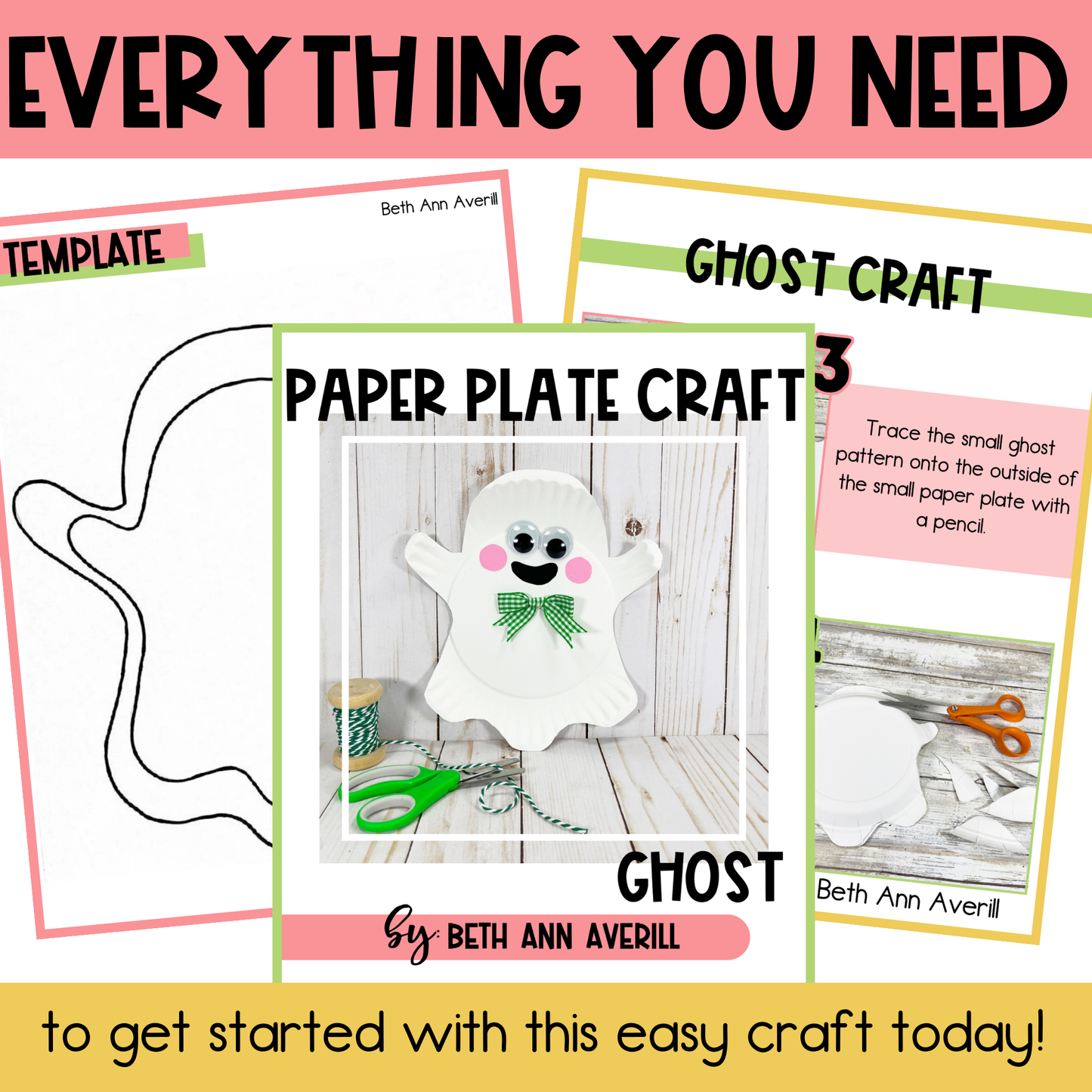 Ghost Paper Plate Craft - Halloween Craft