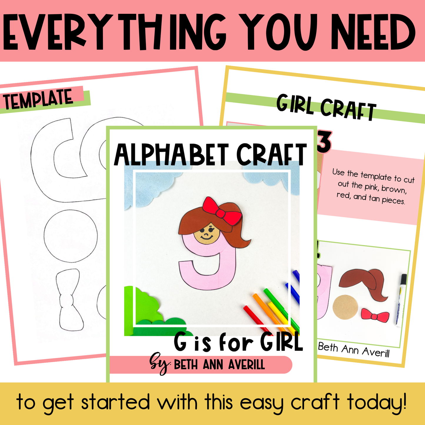 Letter g is for girl craftivity letter of the week Alphabet Craft