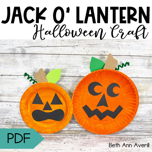 Jack O' Lantern Paper Plate Craft - Halloween Craft