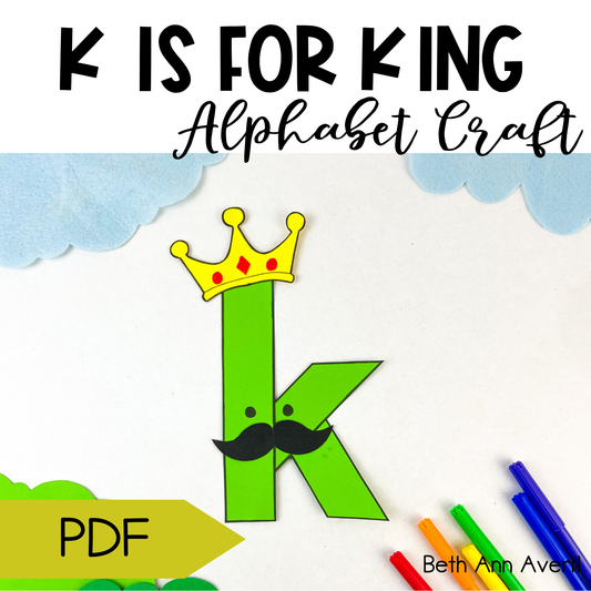Letter k is for king craftivity letter of the week Alphabet Craft