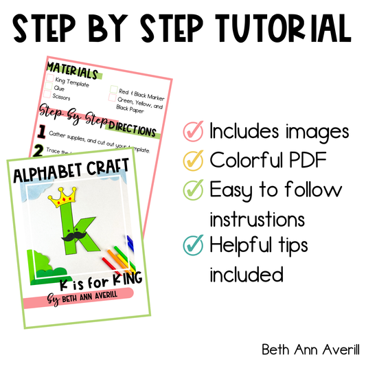 Letter k is for king craftivity letter of the week Alphabet Craft