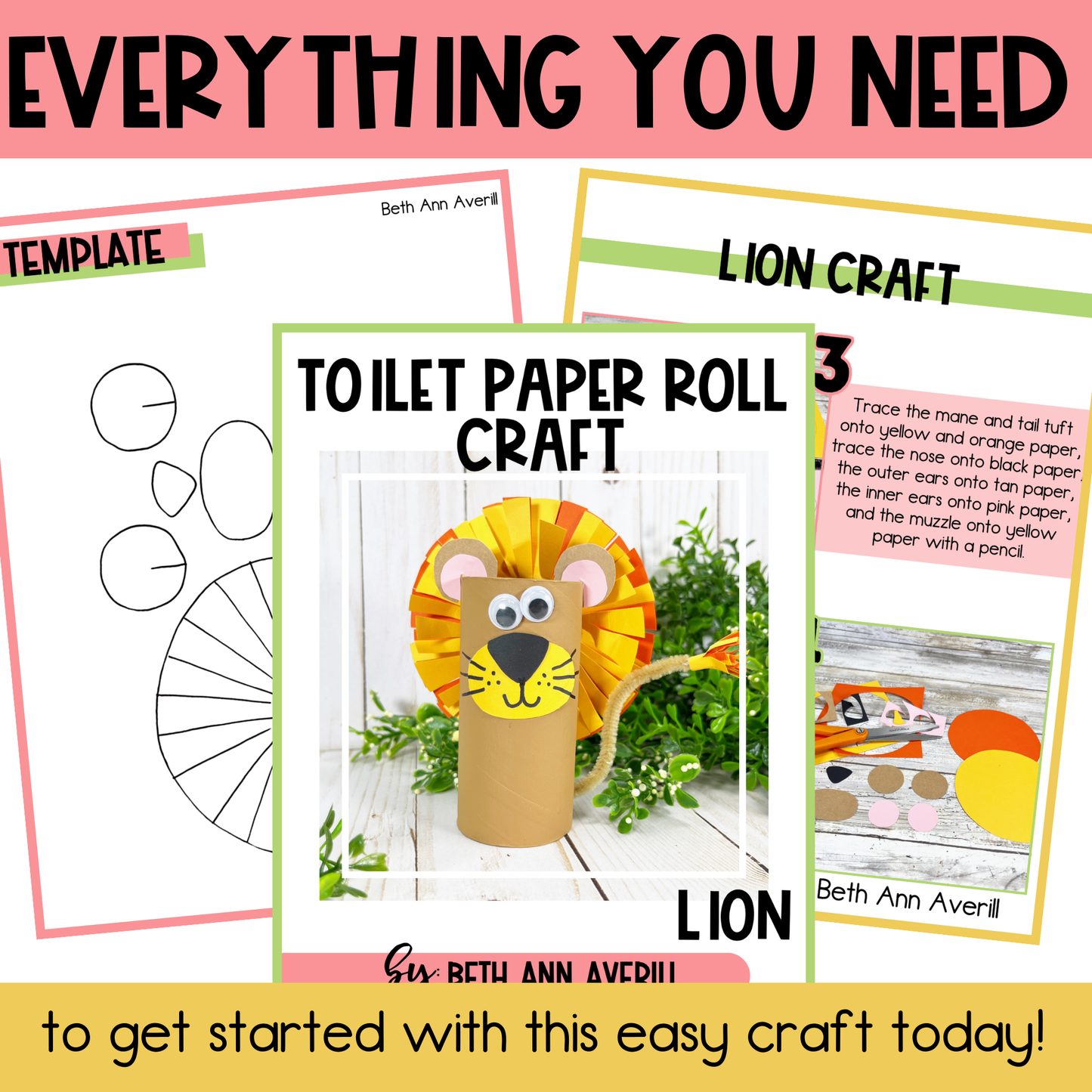 Lion Toilet Paper Roll Craft