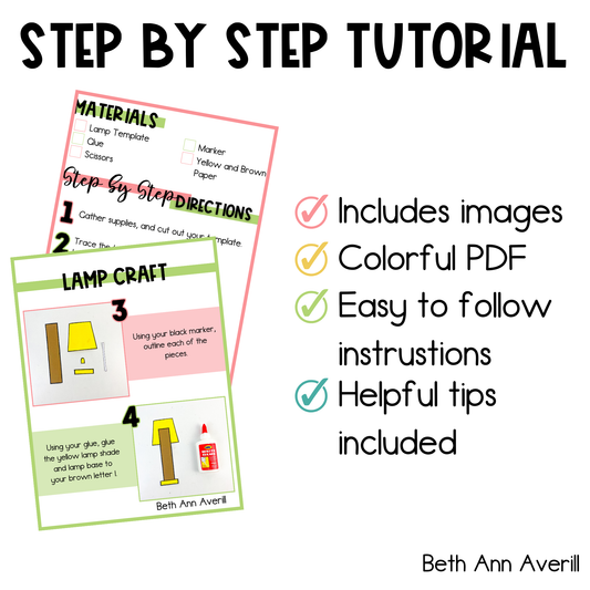 Letter l is for lamp craftivity letter of the week Alphabet Craft