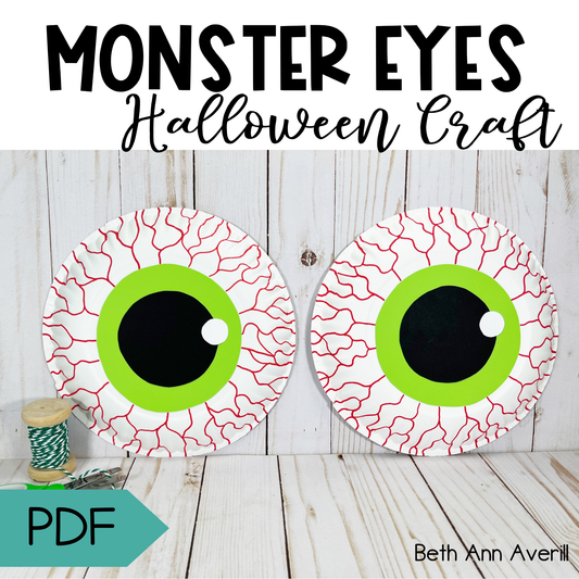 Monster Eyes Paper Plate Craft - Halloween Craft