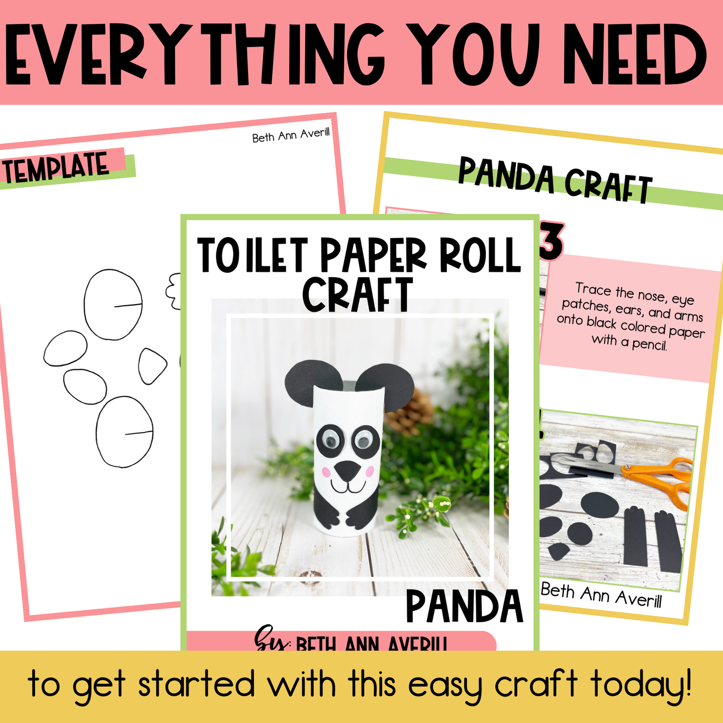 Panda Toilet Paper Roll Craft