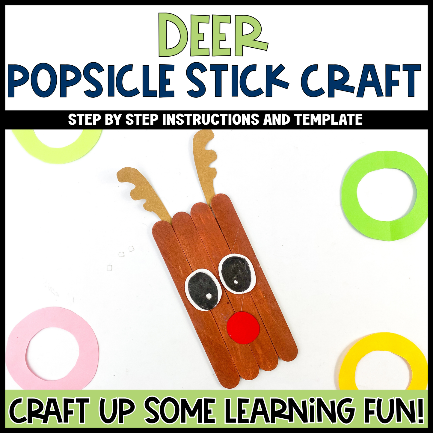 Deer Popsicle Stick Craft | Craft Stick Activity | Easy Classroom Craft