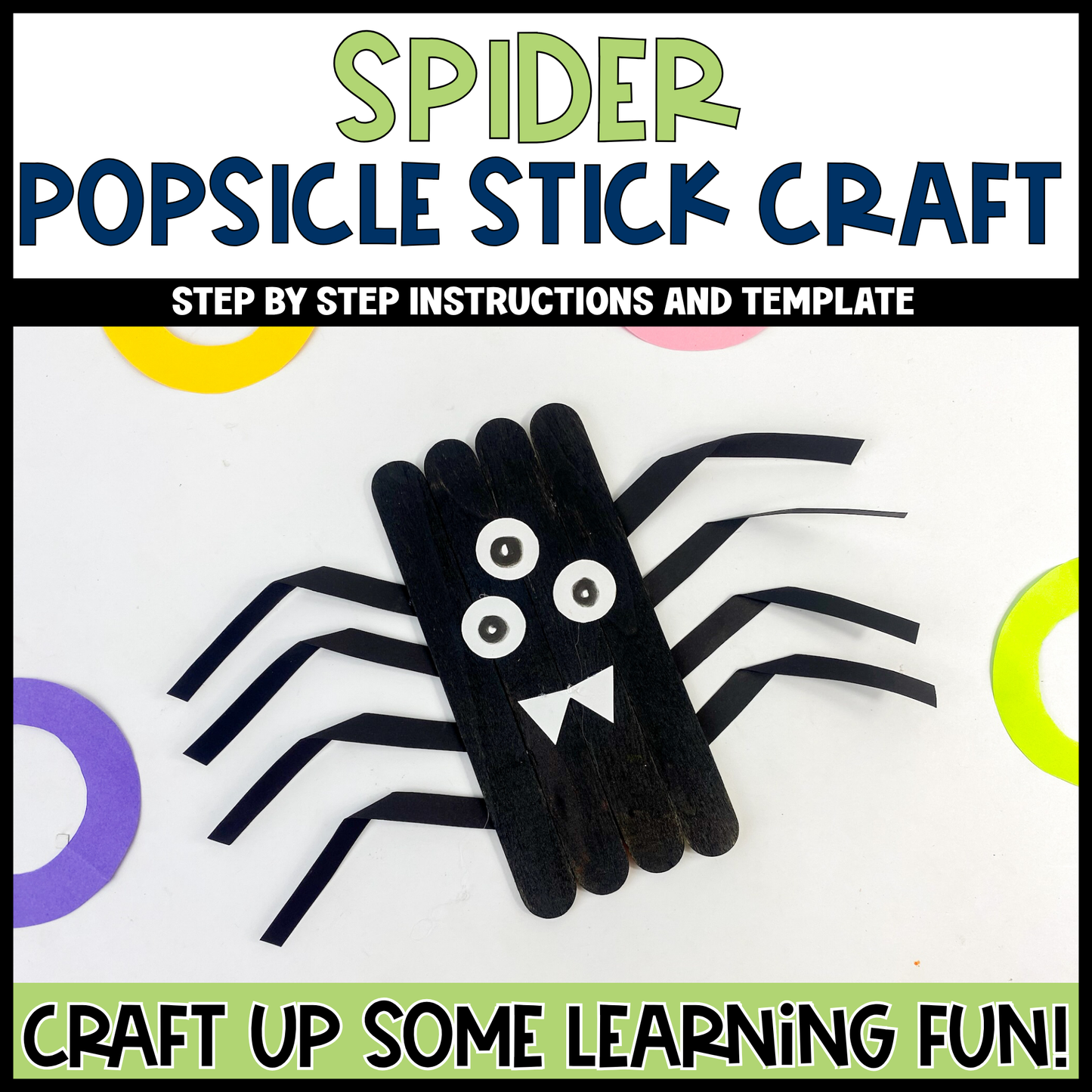 Spider Popsicle Stick Craft | Craft Stick Activity | Easy Classroom Craft