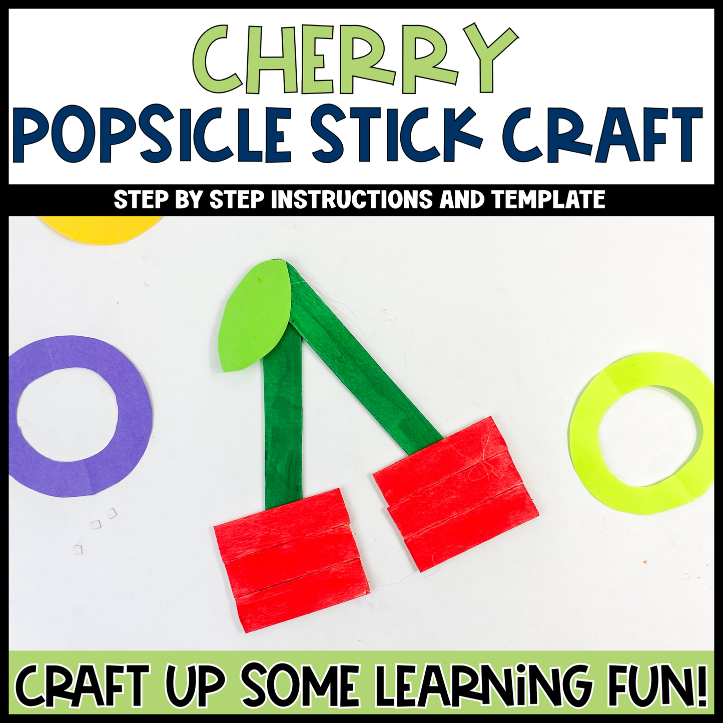 Cherry Popsicle Stick Craft | Craft Stick Activity | Easy Classroom Craft