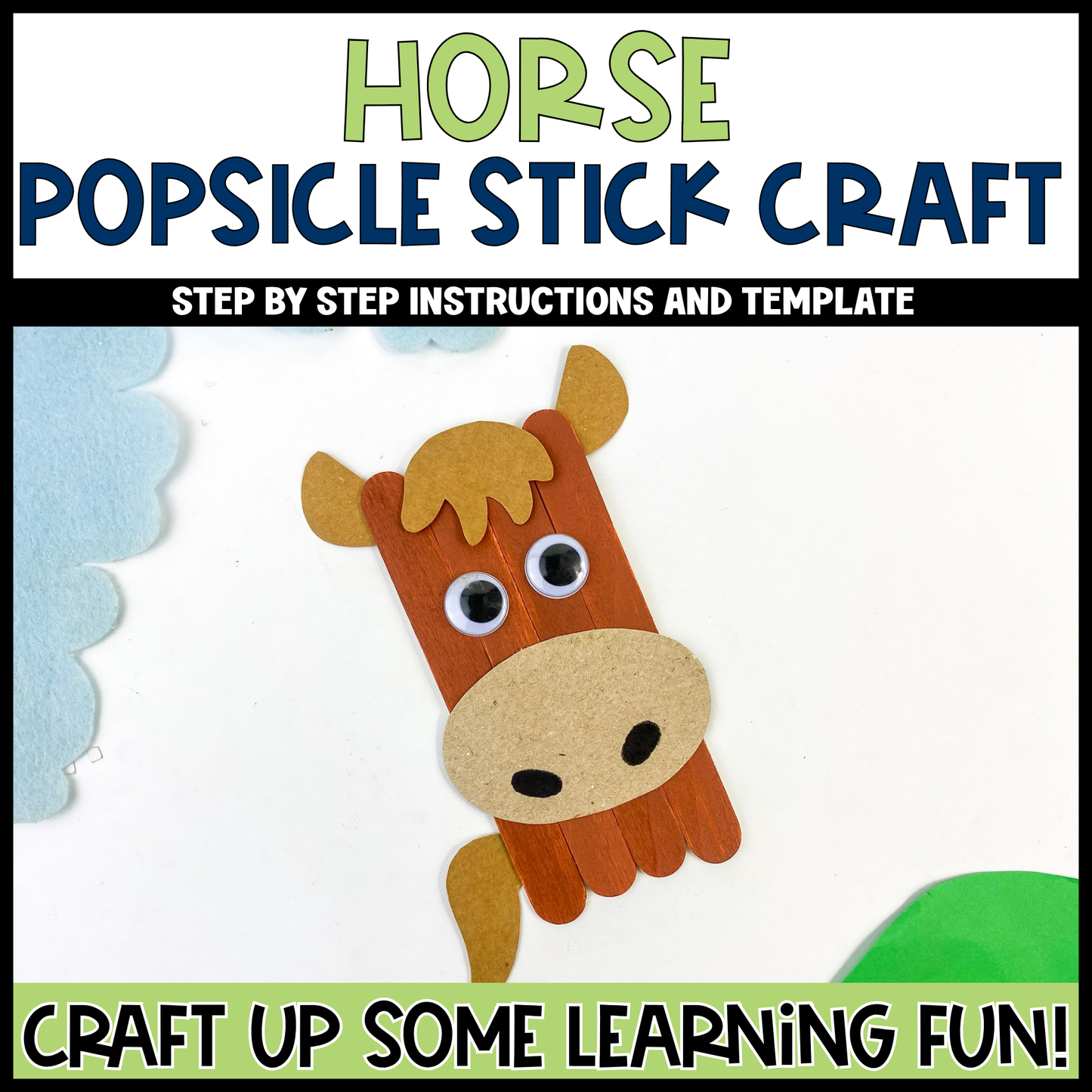 Horse Popsicle Stick Craft | Craft Stick Activity | Easy Classroom Craft