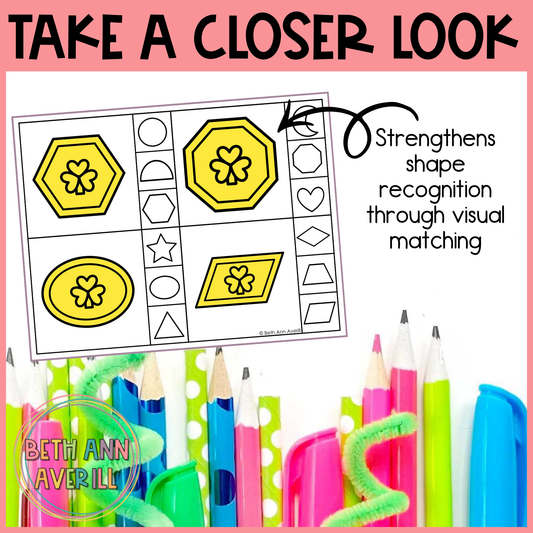 Gold Coin Shape Matching Clip Cards