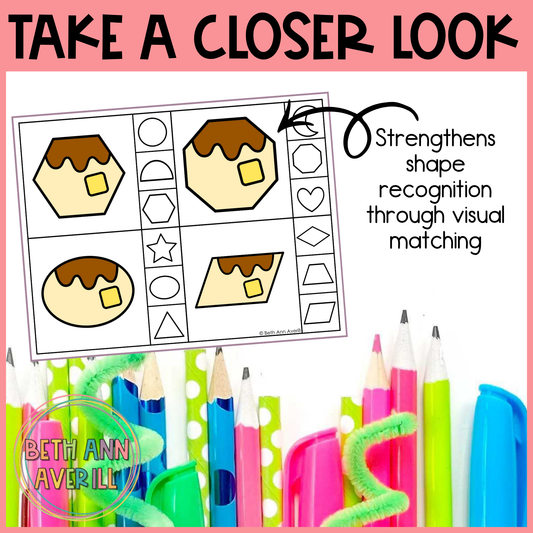 Mashed Potato Shape Matching Clip Cards