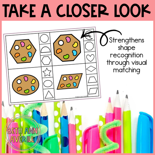 Paint Palette Shape Matching Clip Cards