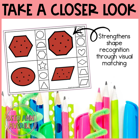 Pepperoni Shape Matching Clip Cards