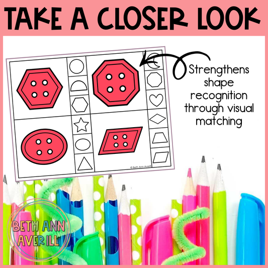 Button Shape Matching Clip Cards