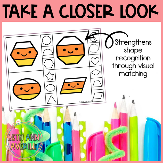 Candy Corn Shape Matching Clip Cards
