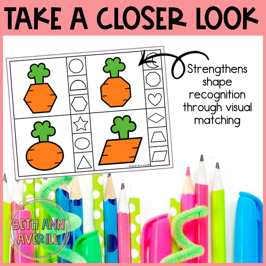 Carrot Shape Matching Clip Cards