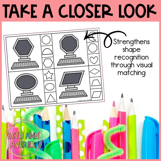 Computer Shape Matching Clip Cards
