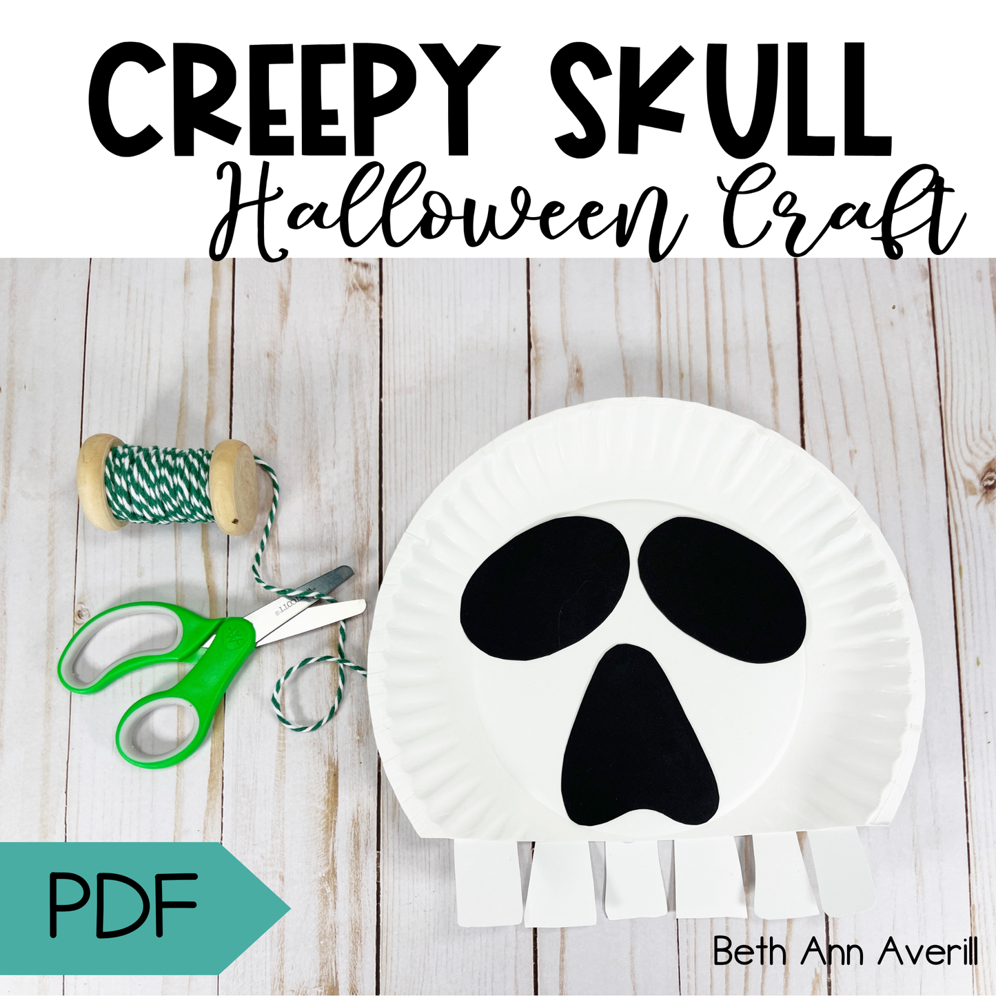 Skull Paper Plate Craft - Halloween Craft