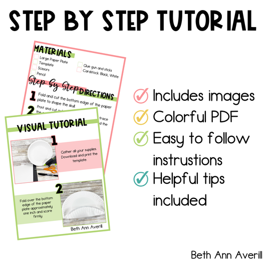 Skull Paper Plate Craft - Halloween Craft