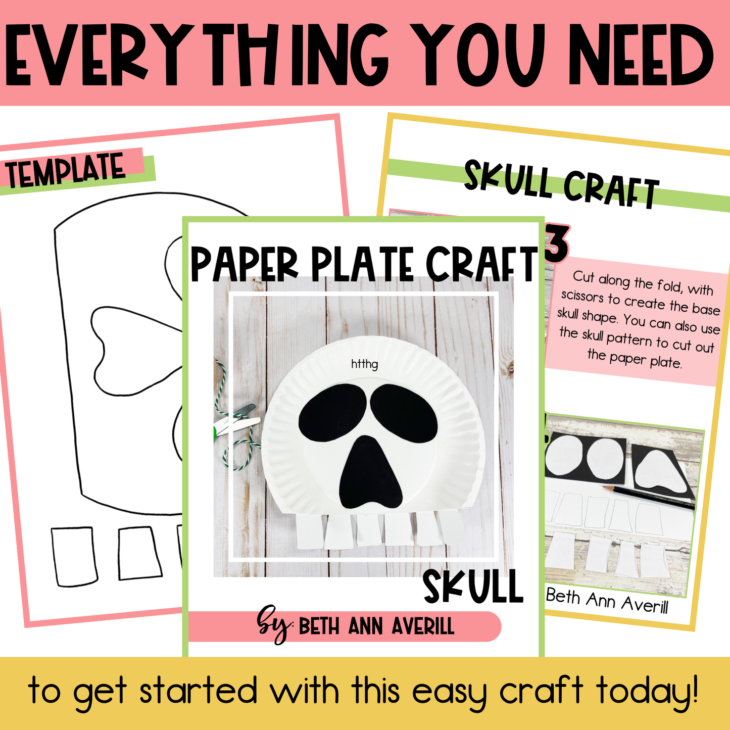 Skull Paper Plate Craft - Halloween Craft