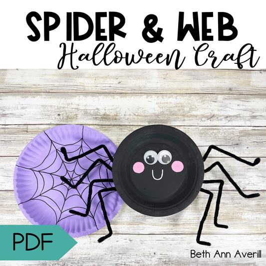 Spider and Web Paper Plate Craft - Halloween Craft