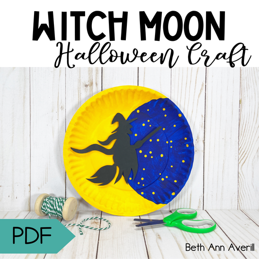 Witch Moon Paper Plate Craft - Halloween Craft