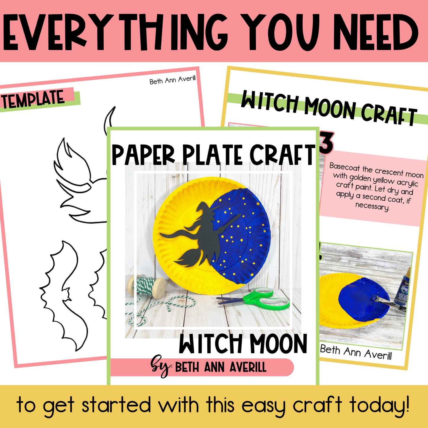 Witch Moon Paper Plate Craft - Halloween Craft