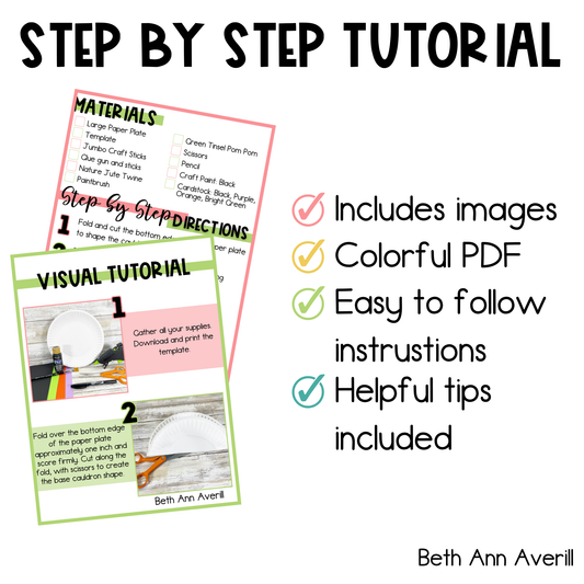 Witch in a Cauldron Paper Plate Craft - Halloween Craft