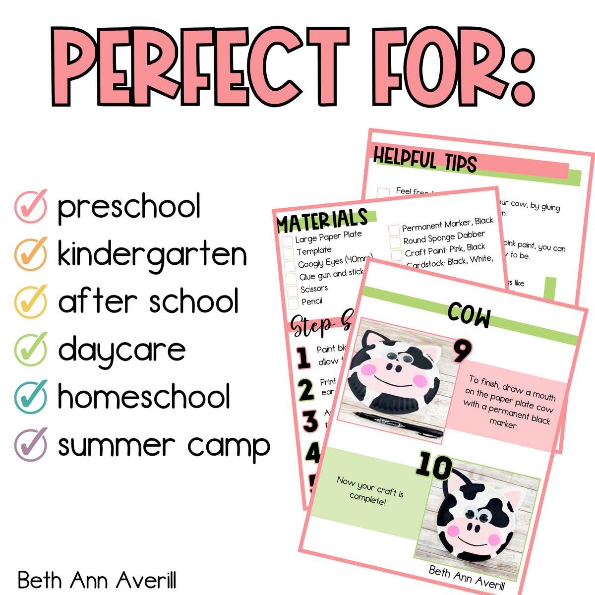 Cow Paper Plate Craft - On the Farm