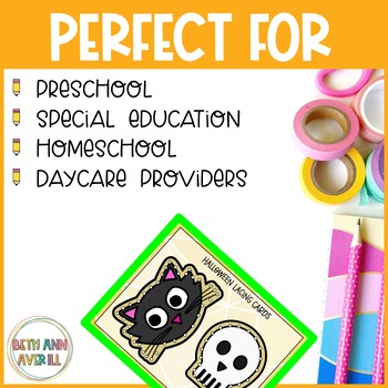 Halloween Cookies Lacing Cards for Preschoolers Fine Motor Skills for Centers