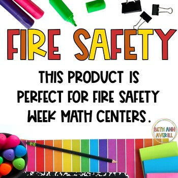 Fire Safety Count and Graph Activity Math Centers for Kindergarter