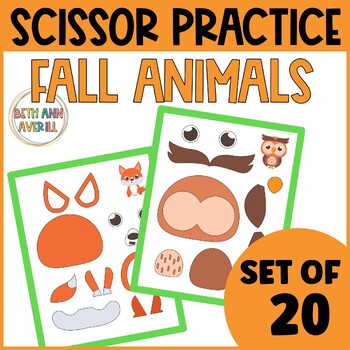 Fall Cut and Paste Craft Animal Activities Fine Motor Practice for Kindergarten