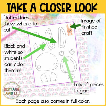 Fall Cut and Paste Craft Animal Activities Fine Motor Practice for Kindergarten