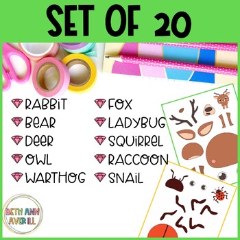 Fall Cut and Paste Craft Animal Activities Fine Motor Practice for Kindergarten