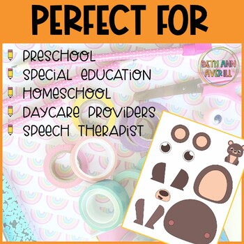 Fall Cut and Paste Craft Animal Activities Fine Motor Practice for Kindergarten