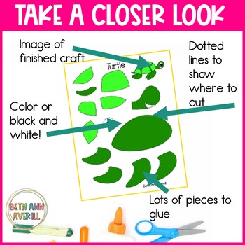 Under the Sea Craft Ocean Kindergarten Activity for Centers Cut and Paste Craft