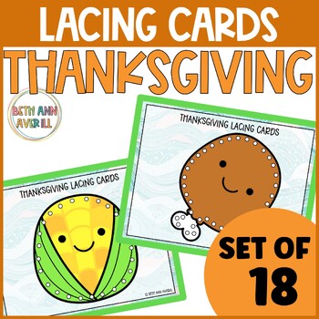 Thanksgiving Food Lacing Cards Fine Motor Skills for Thanksgiving Activities