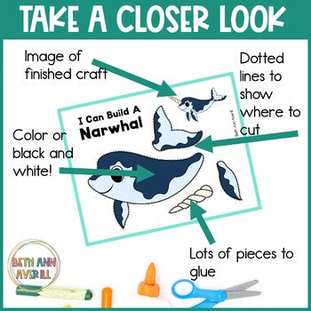 Arctic Animal Cut and Paste Activities Winter Crafts First Grade