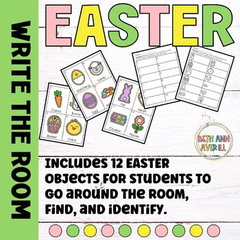 Easter Write the Room for Kindergarten Easter Writing Activities