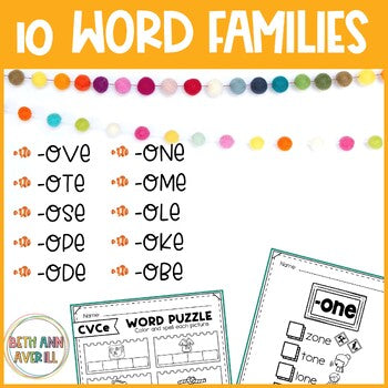 Long O Silent E Worksheets for Practicing CVCe Magic E Activities