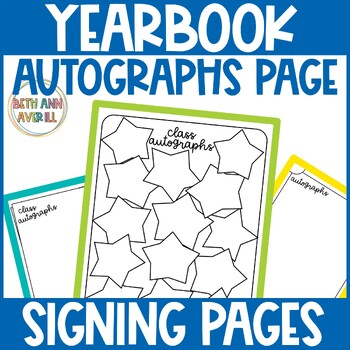 Yearbook Signing Pages for Fun End of Year Activity Yearbook Autograph Printable