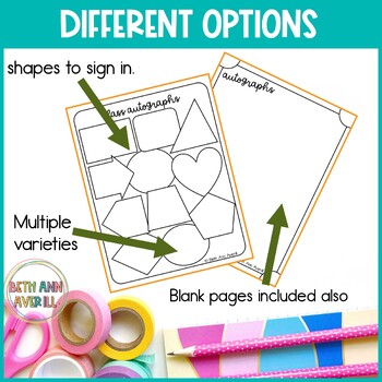 Yearbook Signing Pages for Fun End of Year Activity Yearbook Autograph Printable