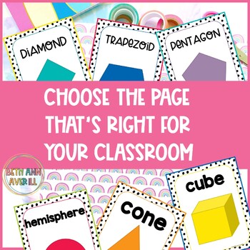 Rainbow Pop and Dot Shapes Posters Spotted Brights Classroom Decor